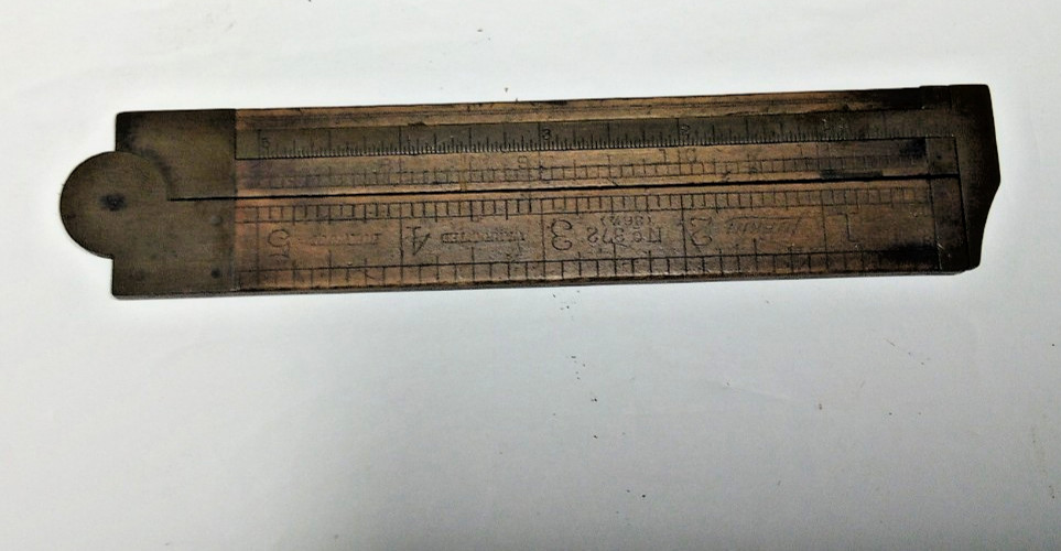 Vintage 20s – 30s Lufkin No 372 ( 36 1/2 ) Wood Brass Folding Ruler 12″ Caliper