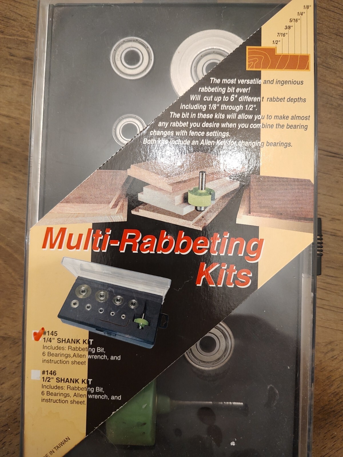 Multi-Rabbeting Kit W/6 Different Rabbet Depths 1 Eighth Inch To Half Inch