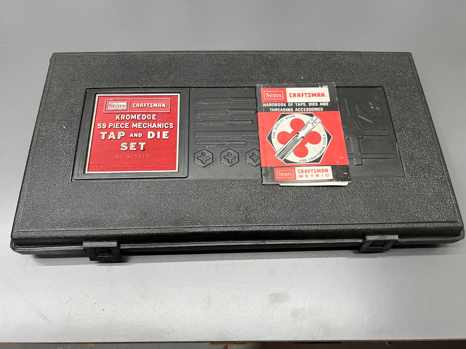 VINTAGE CRAFTSMAN 9 52151 KROMEDGE 59pc TAP AND DIE SET – EXC COND – USA