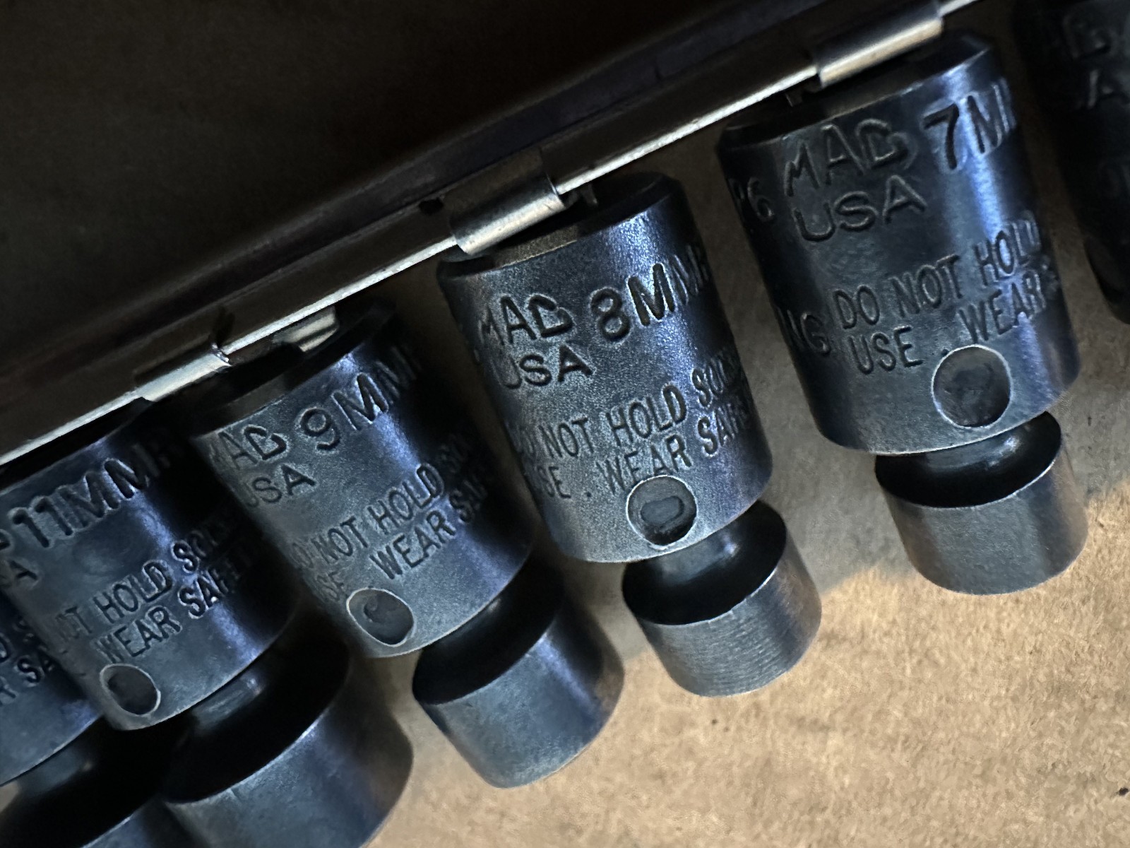 MAC TOOLS 1/4″ DRIVE 7 PIECE METRIC SWIVEL IMPACT SOCKETS 5.5 MM – 12 MM USA