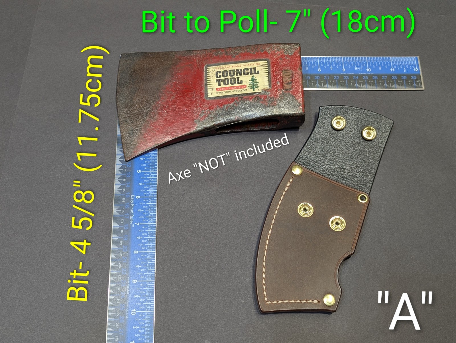Council Tool 3.5lb Dayton Felling Ax Handmade Leather Axe Mask “Only” Read Descr