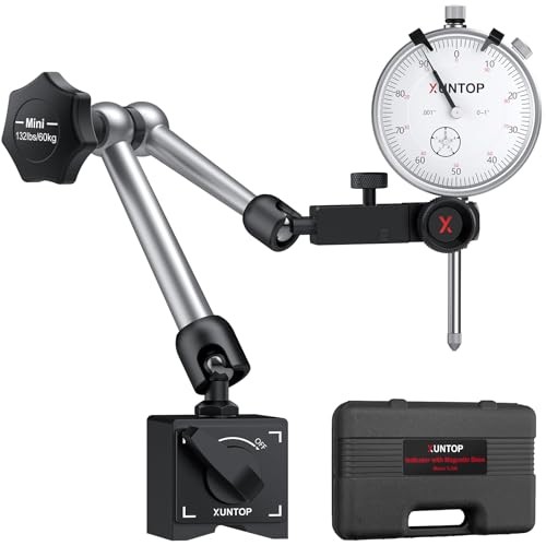 Dial Indicator 1″/0.001″ with 132lbs/60KG Magnetic Base – Imperial Dial