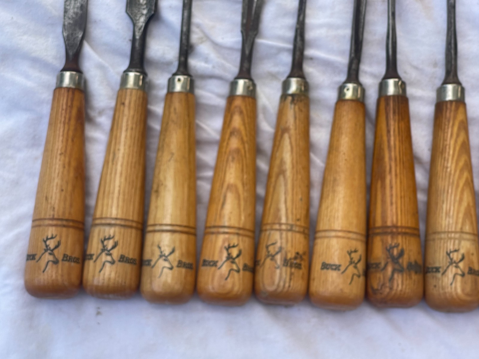 Vintage Buck Bros Wood Chisel Gouge Lot 11 Wood Handles Carving Tools