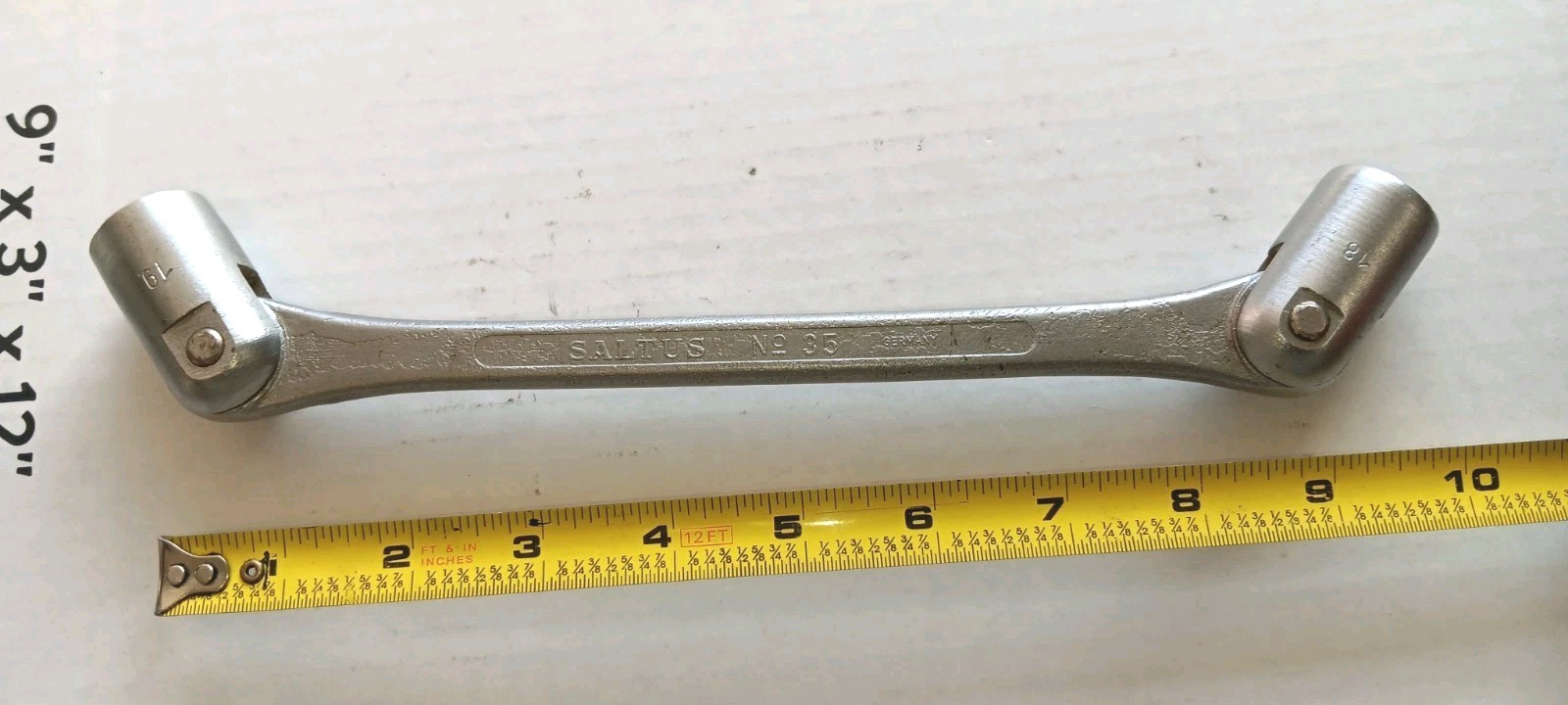 Vintage Saltus No 35 18x19mm Double End flex head Socket wrench