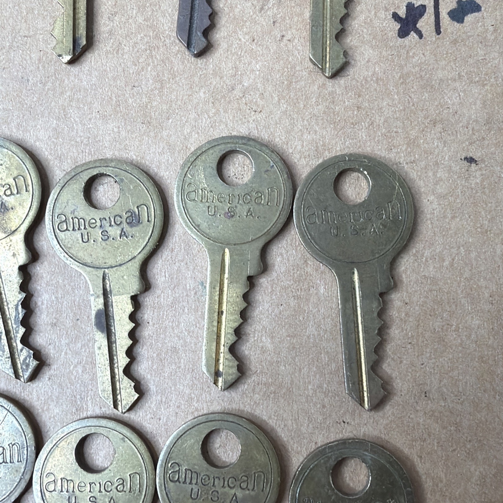 Assortment Of 19 Cut Keys Marked Junkunc Bros and American