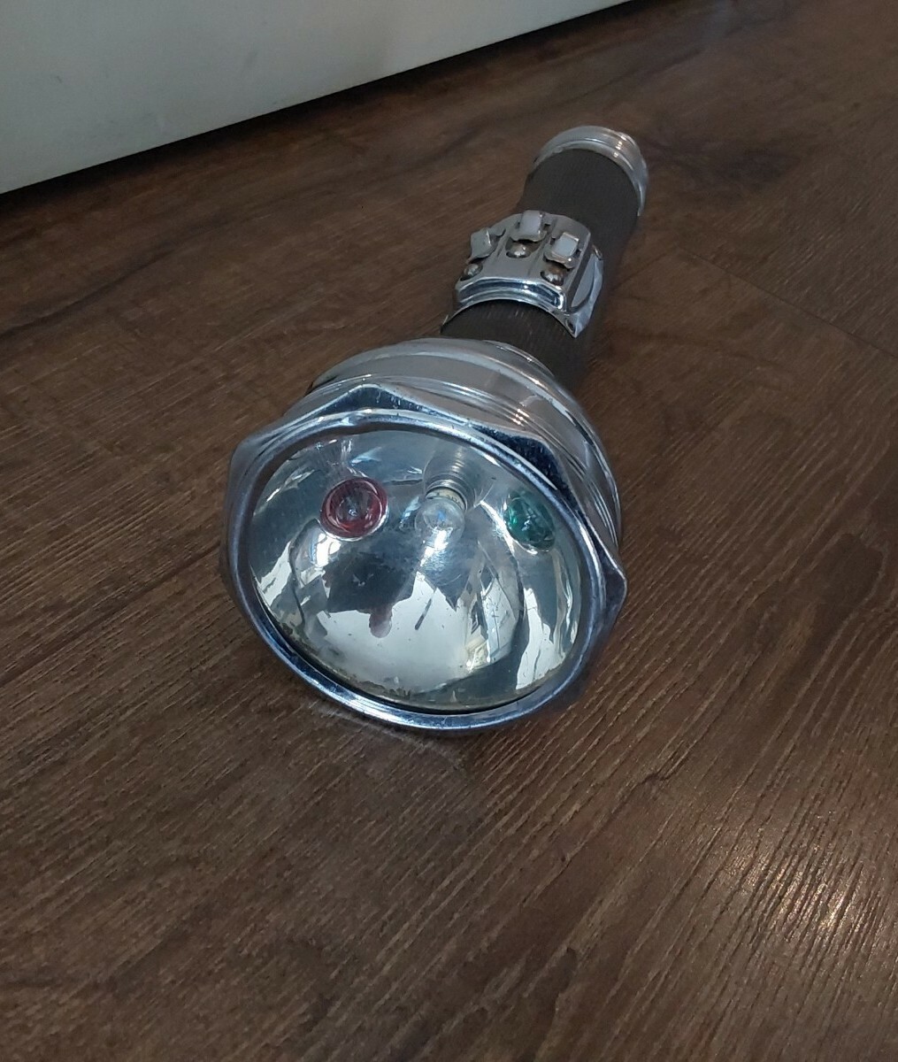 Vintage 1920s 3 Lamp Winchester Flashlight Railroad Lineman Red Green Clear