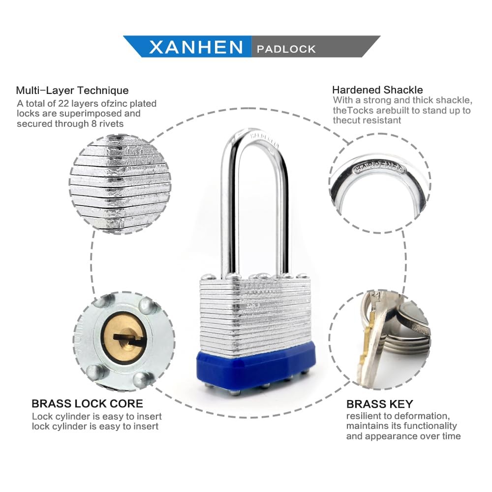 Lock Outdoor Padlocks, Key Lock, Padlocks with Same Key – Laminated Steel Key…