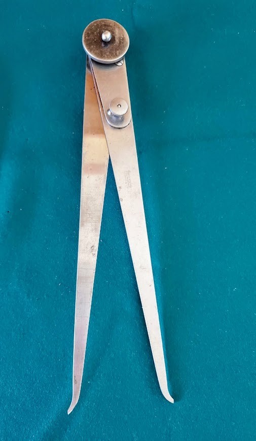 Vintage L.S. Starrett 10″ Lock-Joint Adjustable Inside/Outside Caliper USA 1895