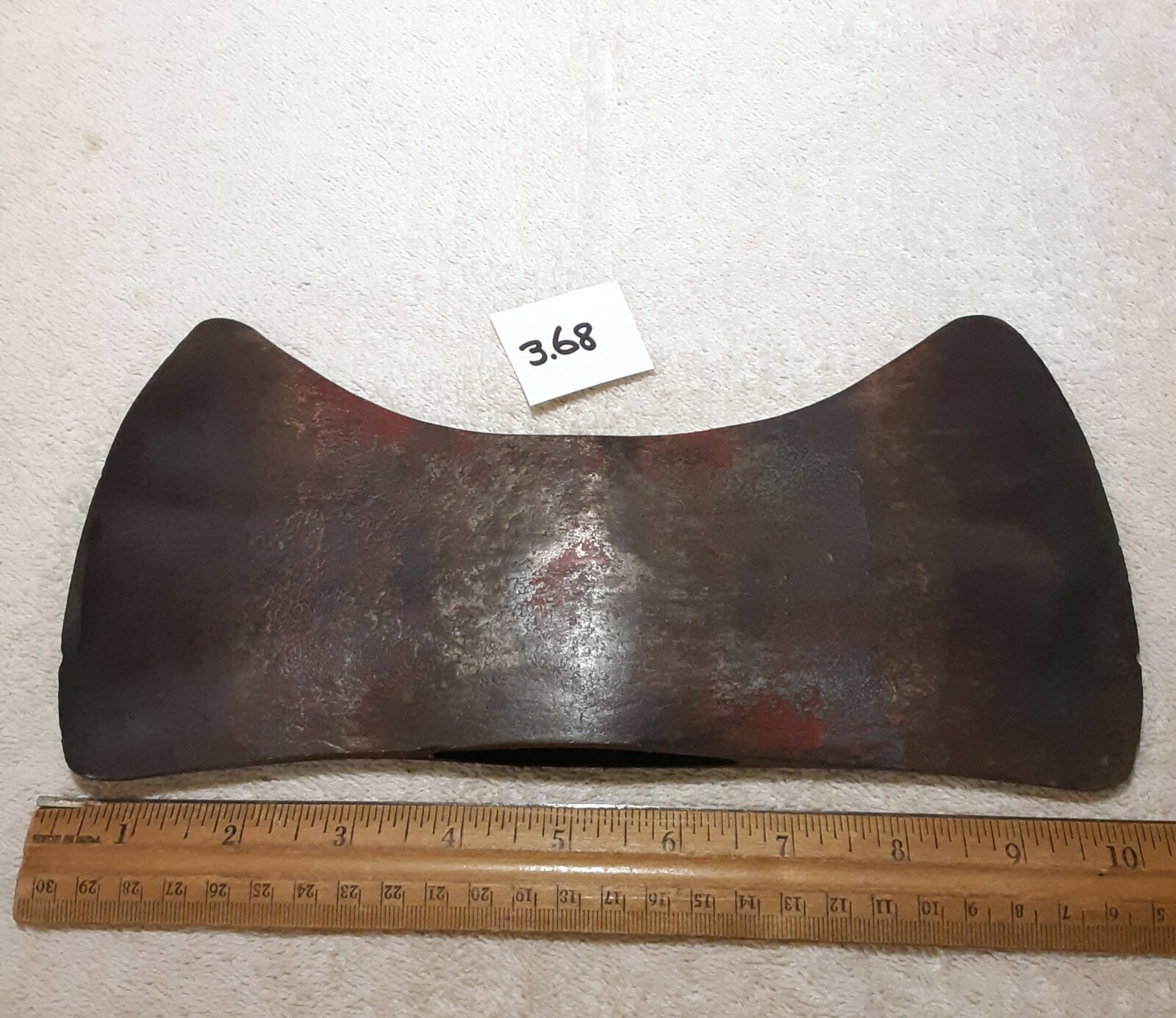 VINTAGE DOUBLE BIT RED AXE HEAD 3.68 LBS MAY BE TRUE TEMPER SLASHER?