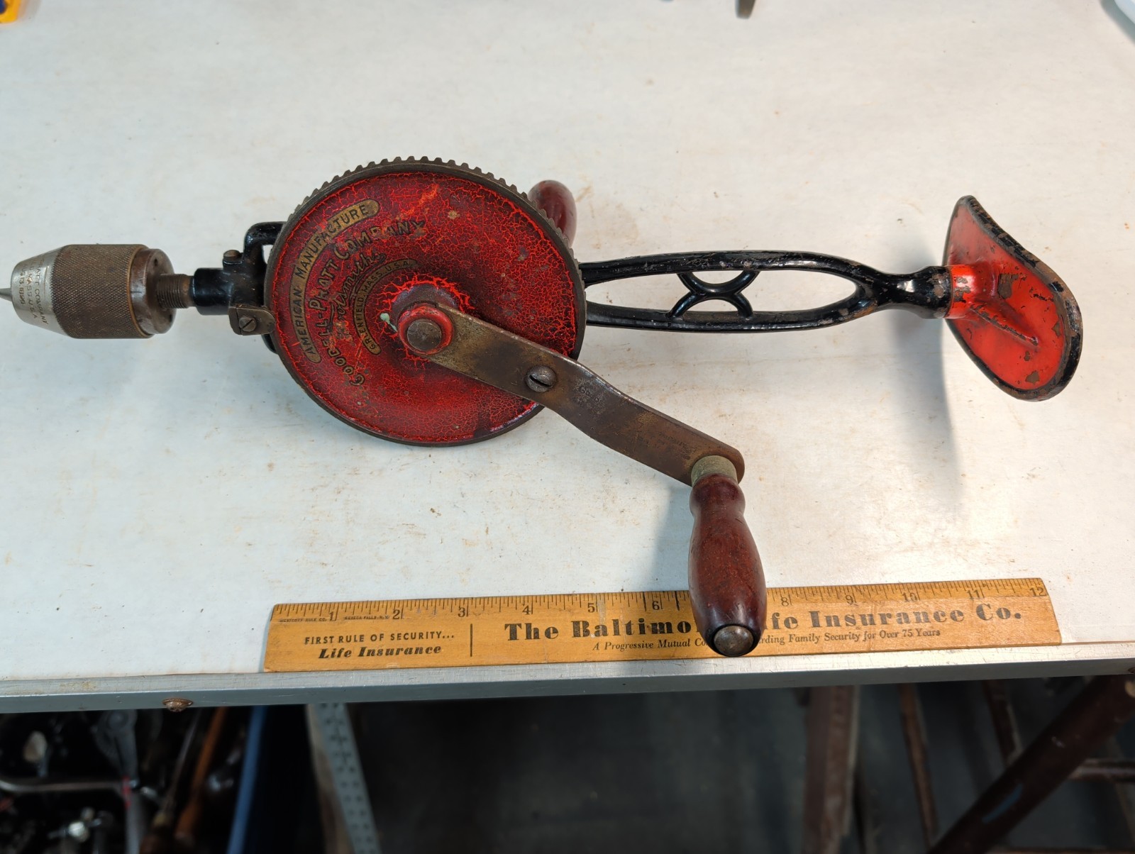 Vintage Goodell Pratt Breast Drill Large 17.5” Used Good Condition 2-jaw