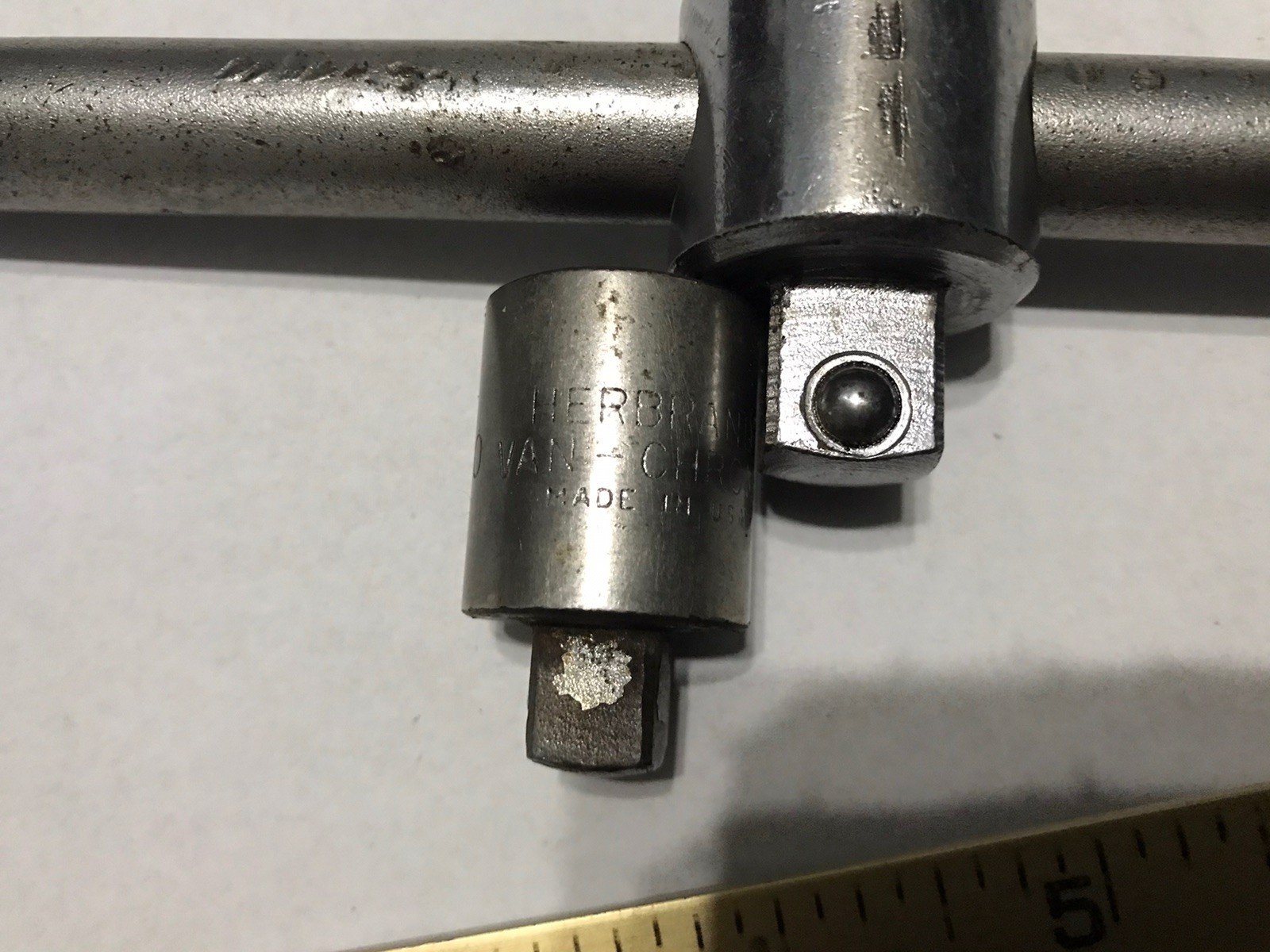 Vintage Herbrand 1/2” Drive Sliding Breaker Bar S-21 and 3/8” Adapter A-390