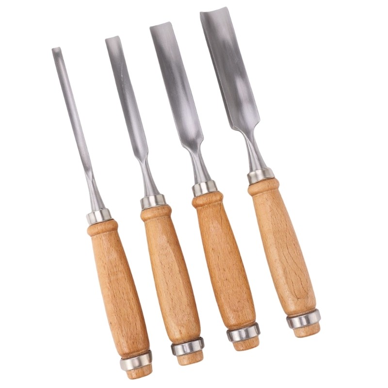 Carving Tool Kit 4Pieces Alloy Steel Flat Chisels for Detailed Carpentry
