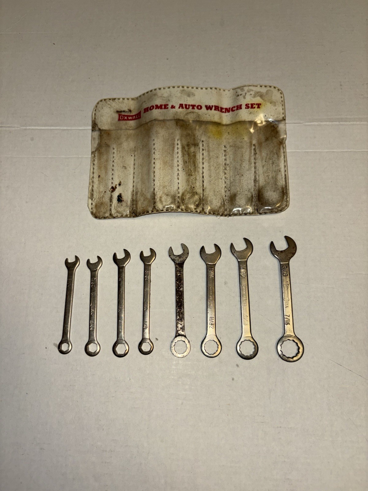 Vintage Oxwall 8 Piece Home & Auto Wrench Set With Case USA Made
