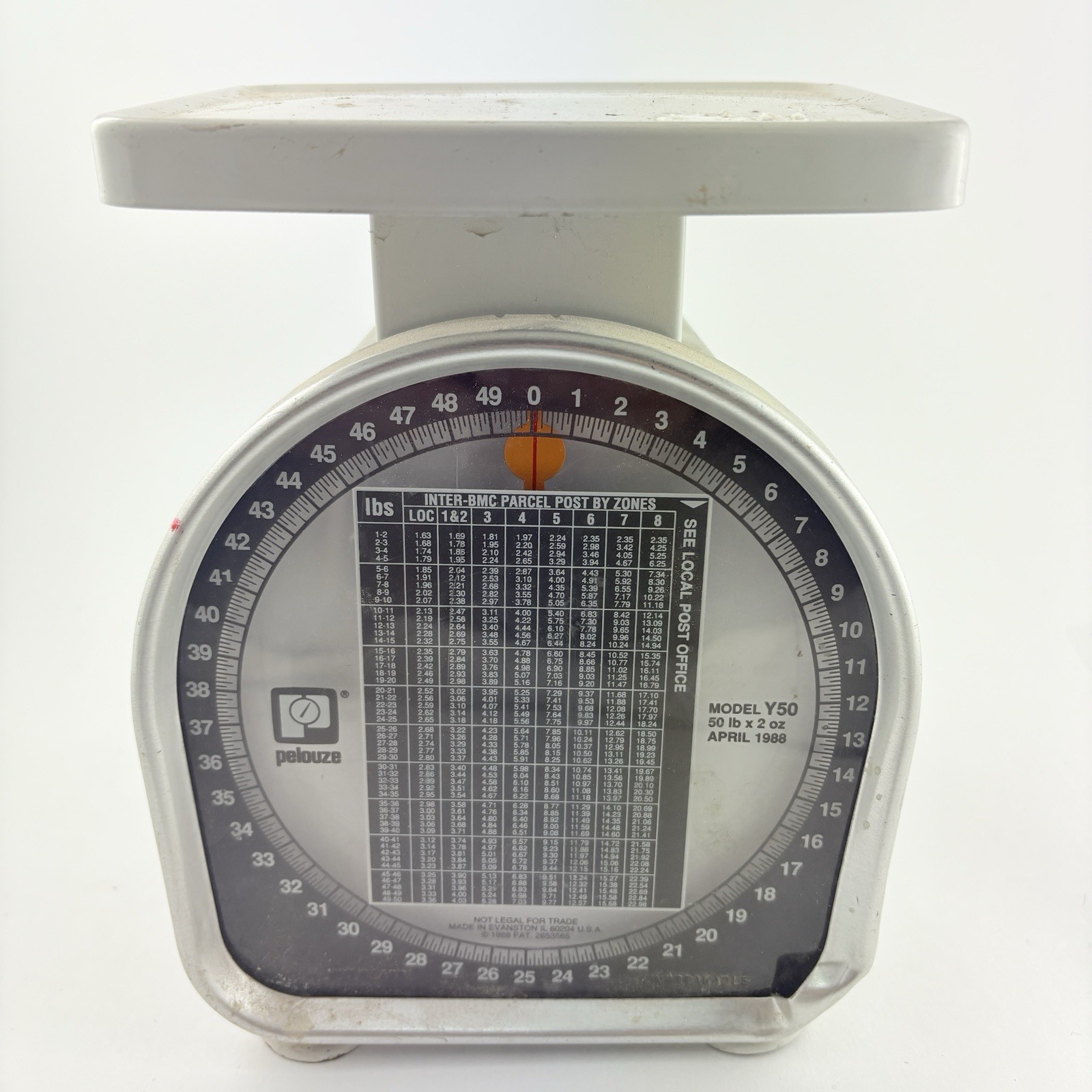 Vintage Analog Pelouze Y50 50lb Postal Package Scale Made In USA 1988