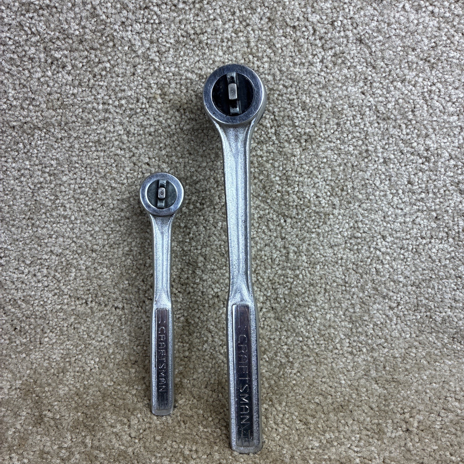 Craftsman Thumbwheel Fine Tooth Ratchet Set 3/8 & 1/2” Drive Good Condition