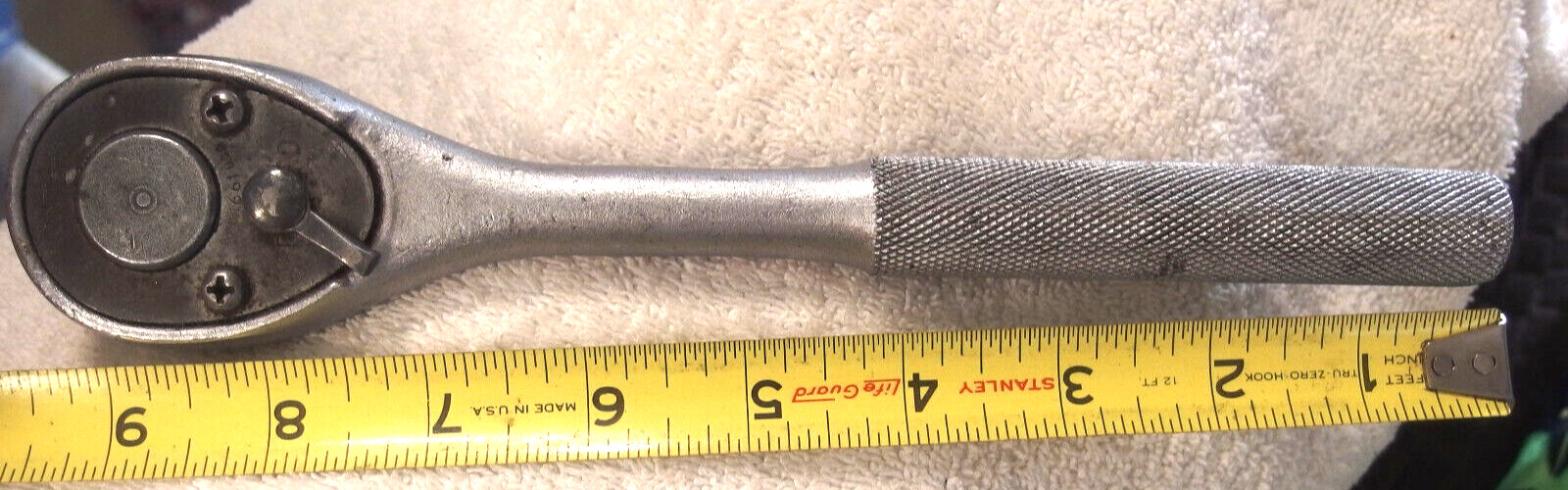 1, 1661 1/2” dr,ad Fleet USA Ratchet Socket Wrench tool,knurled handle vtg
