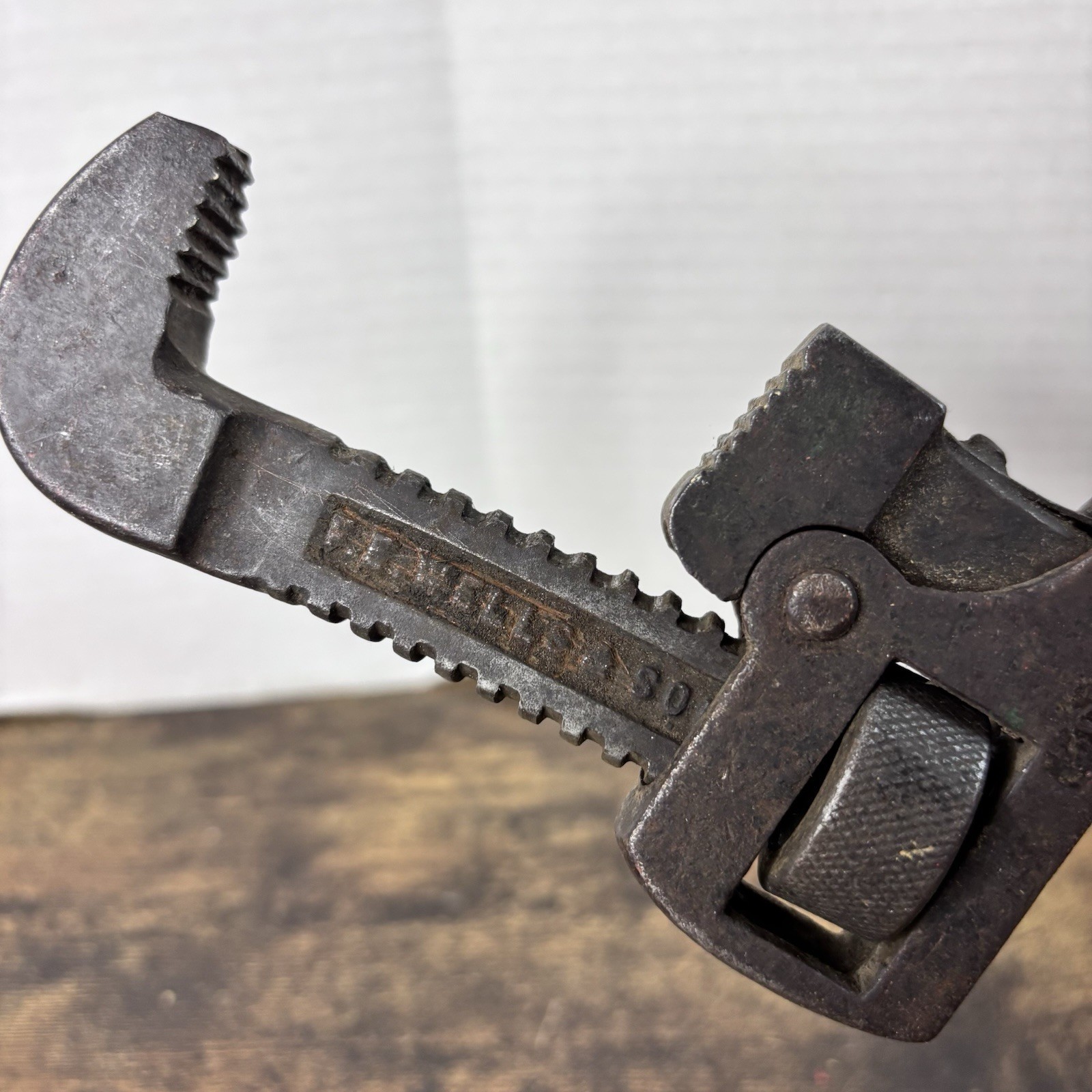 Vintage 10” Plumbers Monkey Wrench F.E. Wells & Son Greenfield MA