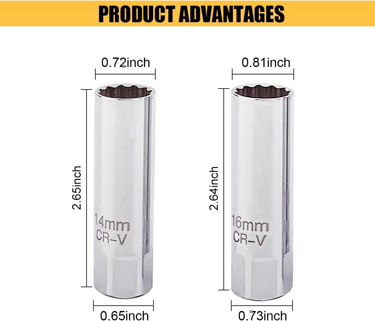 2 Pack Magnetic Spark Plug Socket 3/8 Drive 12 Point Removal Tool for BMW & MINI