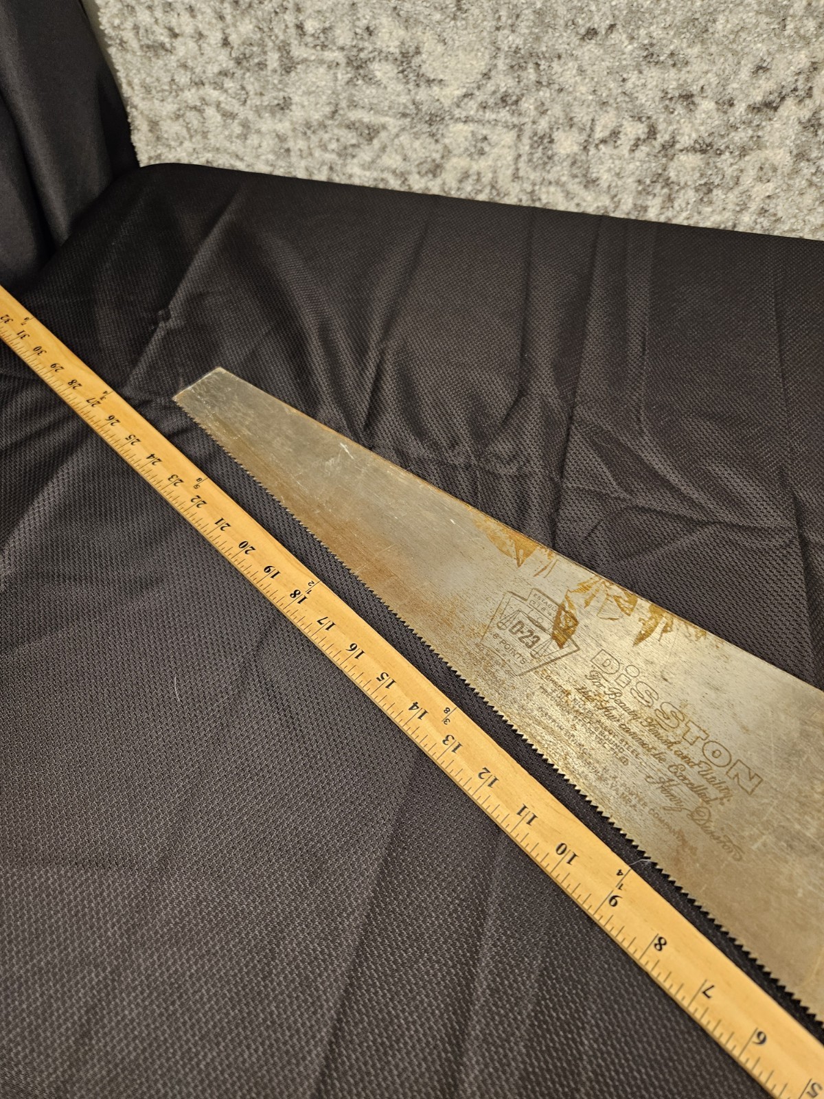 Vintage Henry Disston D-23 Handsaw 26 Inches 8 Point Cross Cut W Rust