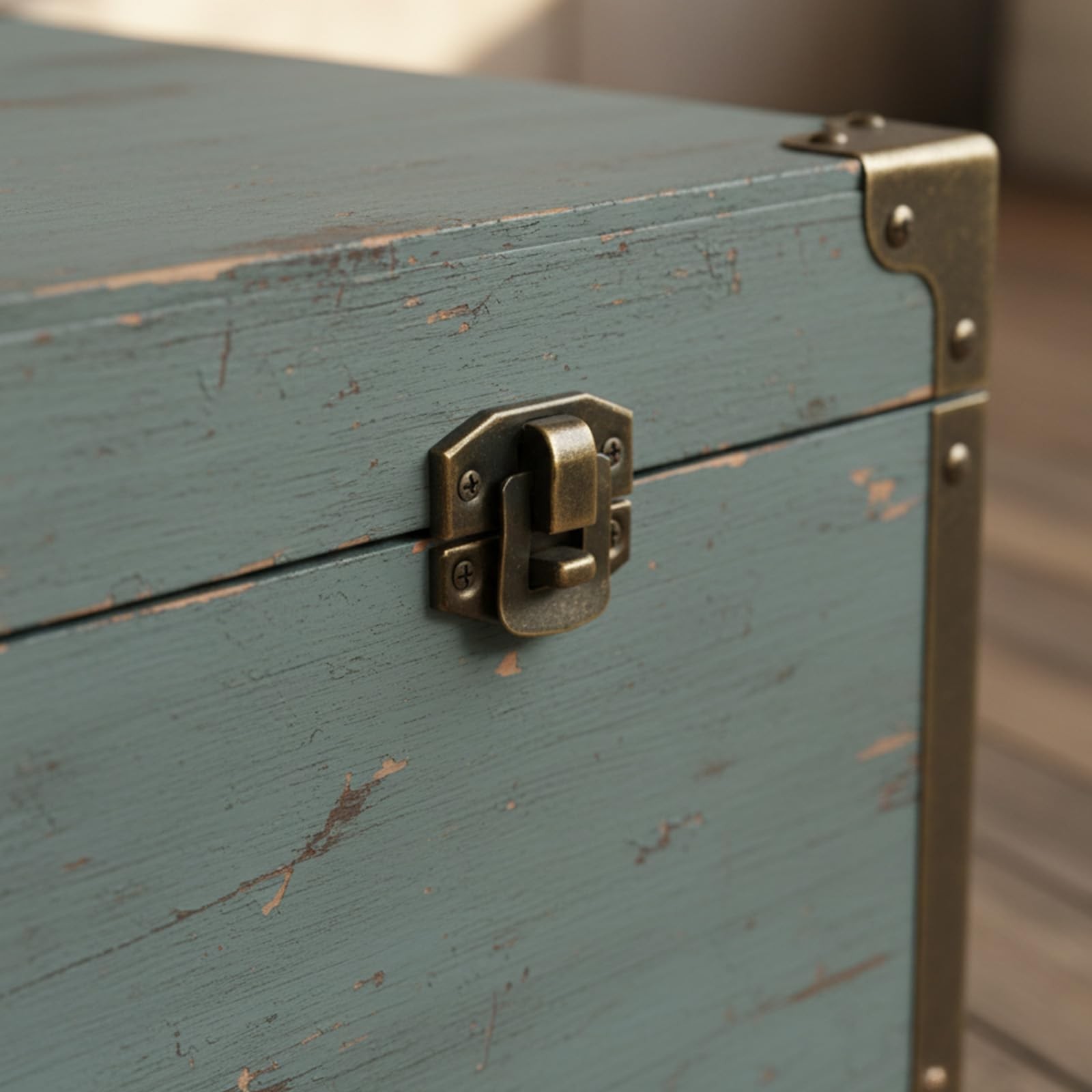6 PCS Antique Bronze Wooden Box Hinges and Latches with