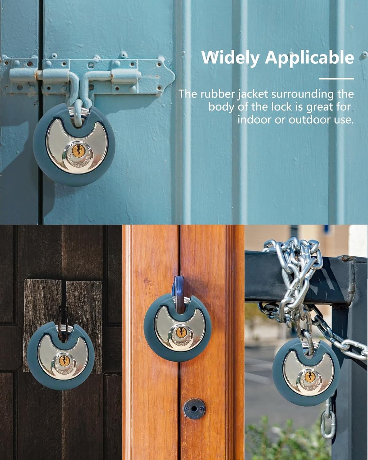 Heavy Duty Round Padlock – Stainless Steel Outdoor Lock with Easy Key Access