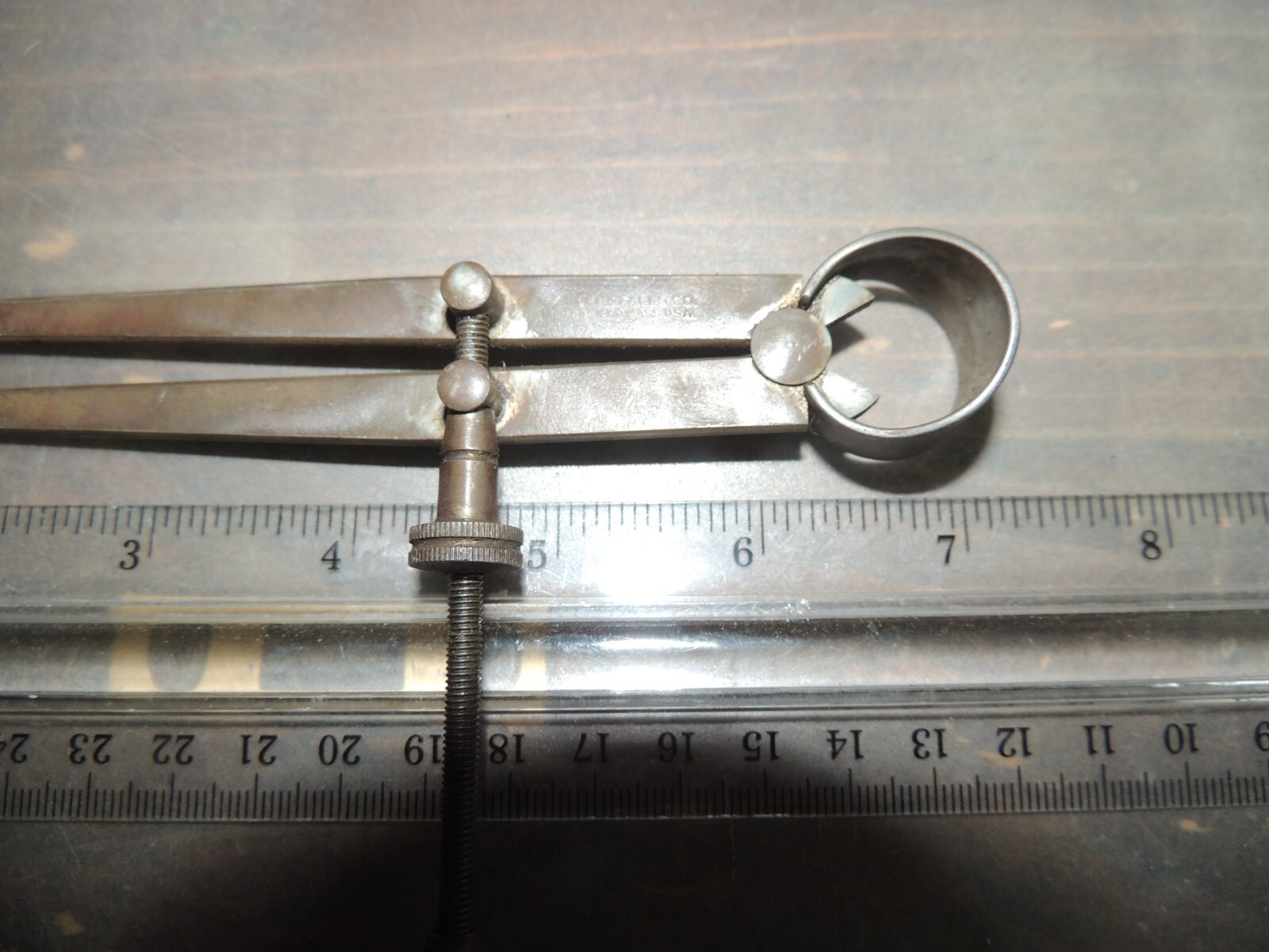 7″ Vintage MILLERS FALLS CO. Inside Caliper, 6” LEGS, Greenfield, MASS USA
