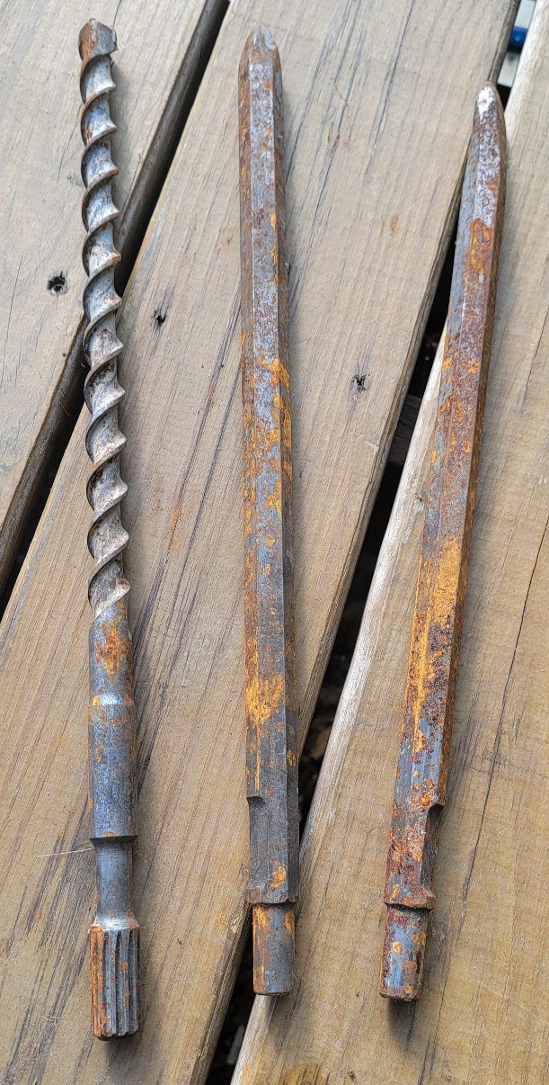 Lot of 5 inch 16,13 LONG Hammer MASONARY DRILL BITS No Brand