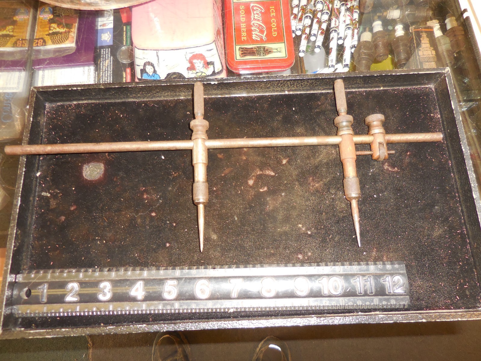 Vintage L. S. Starrett No.251 Steel Beam Trammel Points Machinist USA