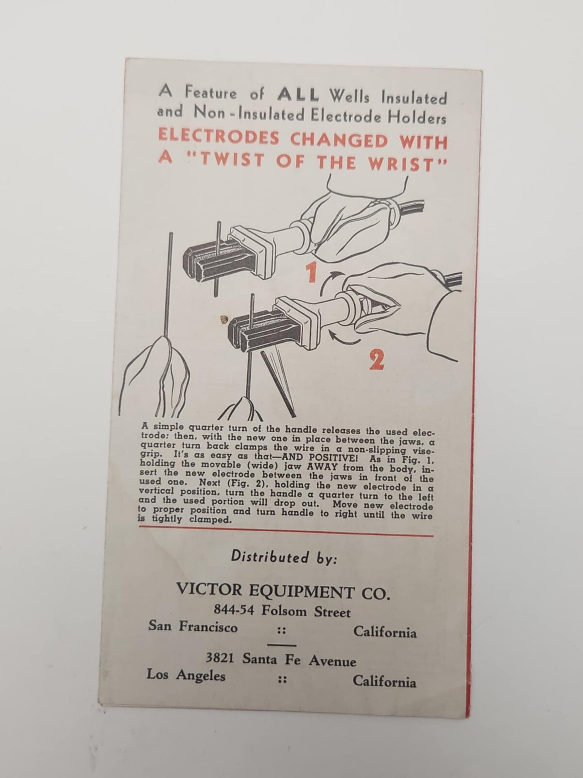 Wells Suregrip Electrode Holders Vintage Advertisement Manual