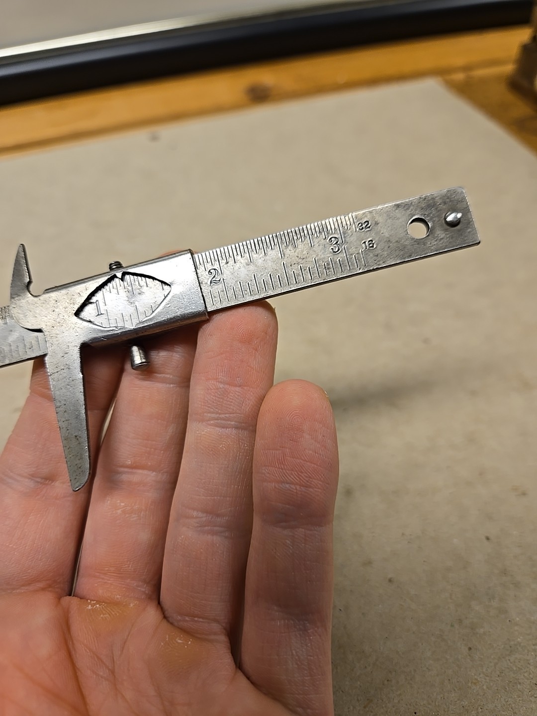 1930s Vernier Caliper Sliding Steel USA MADE 3′ Drafting Tool Rare