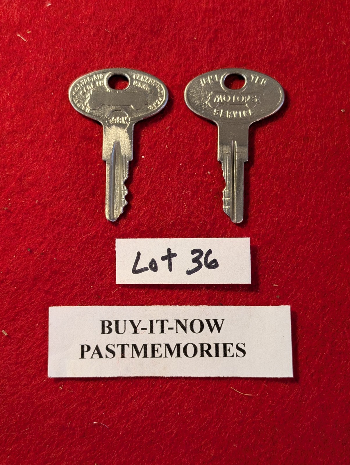 2 RARE 1920’s-1930’s “UNITED MOTOR SERVICE” CAR / TRUCK VINTAGE KEYS LOT #36