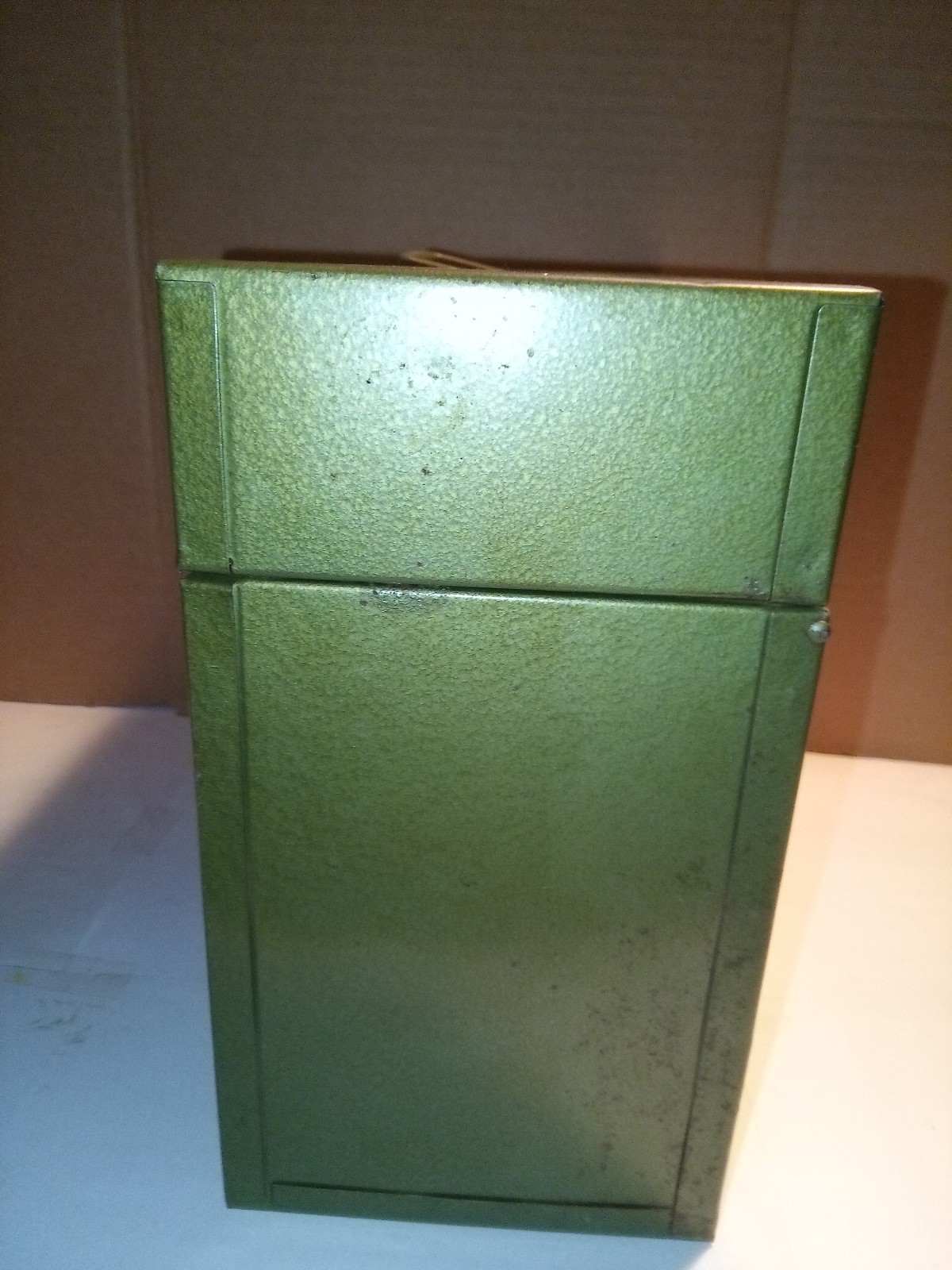 Green Vintage Hamilton Porta-File Metal Portable File Box W/O Key