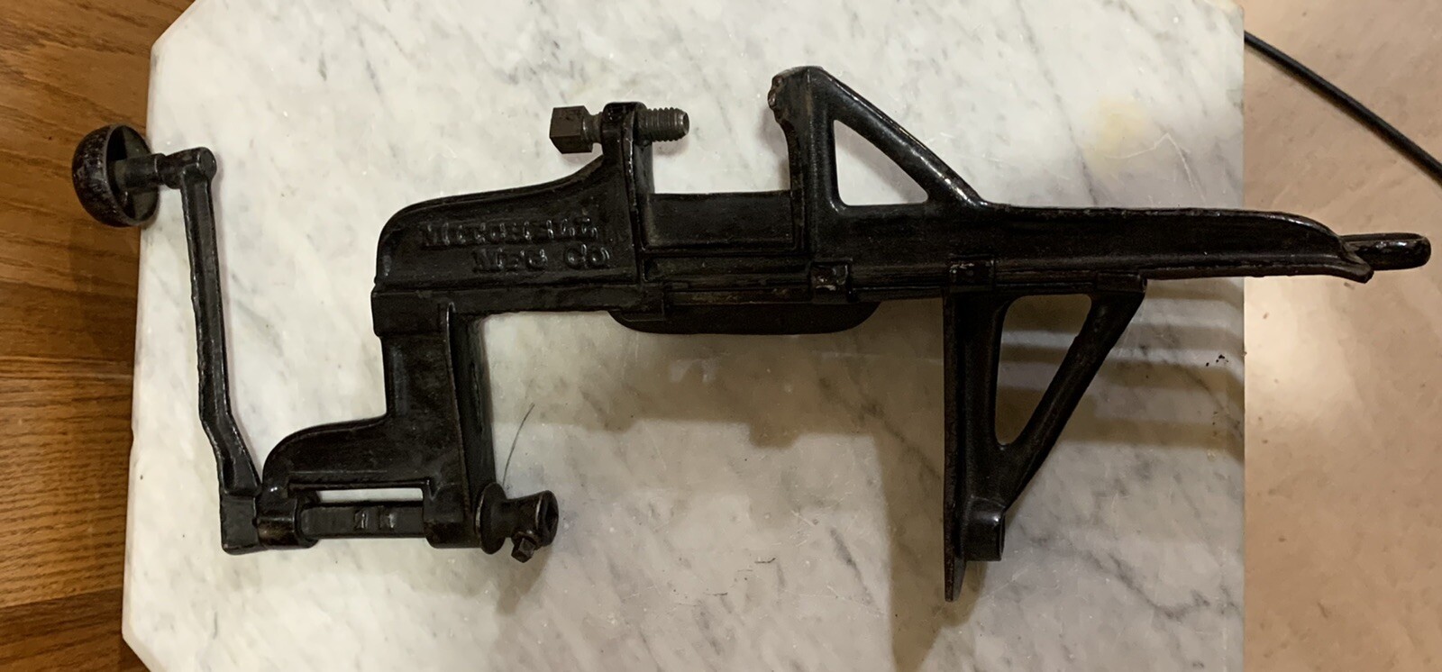 Antique Mitchell Mfg Co Cast Iron Hand Powered Drill Press