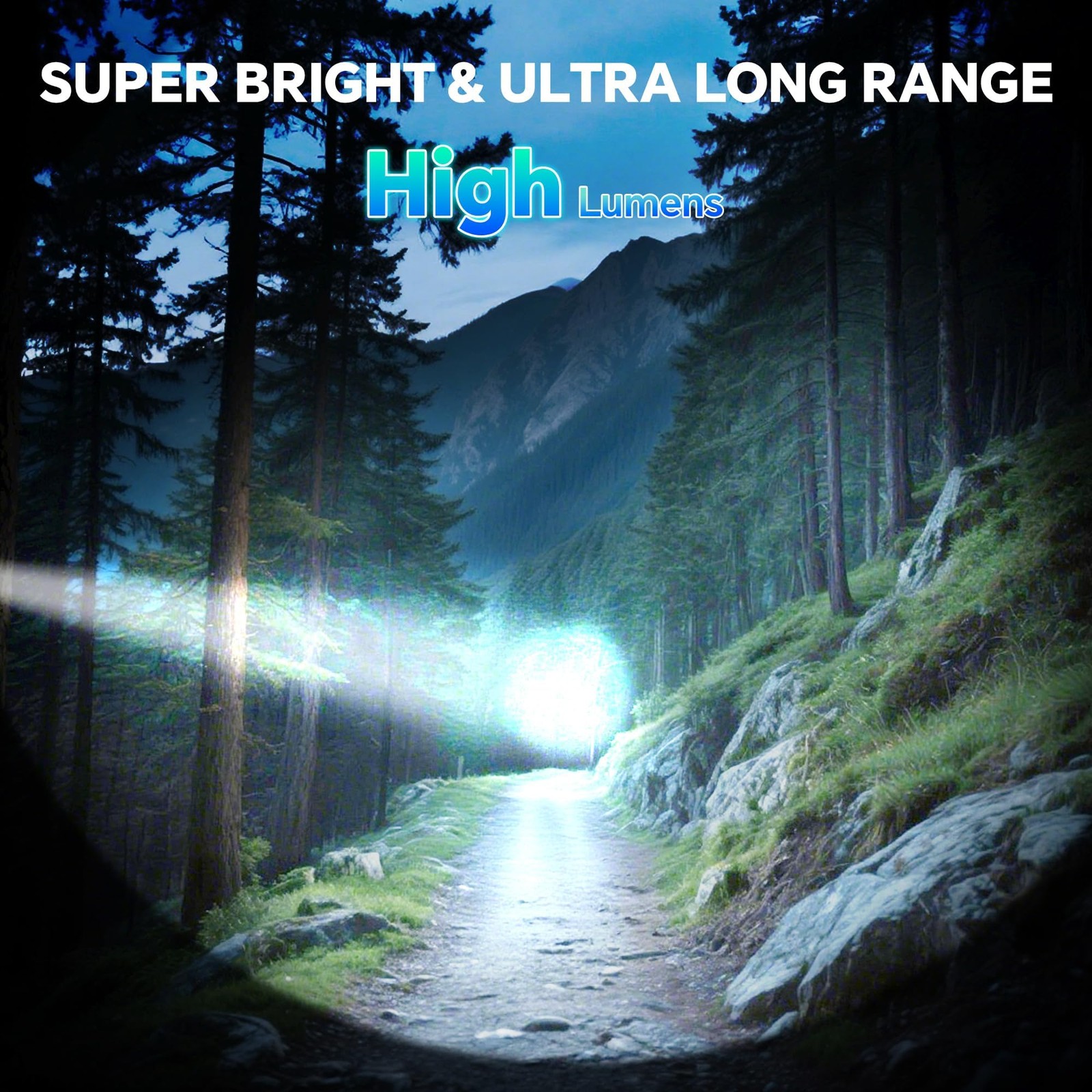 Tughlax 3Pack Rechargeable Flashlights High Lumens, Super 3 Pack, Black