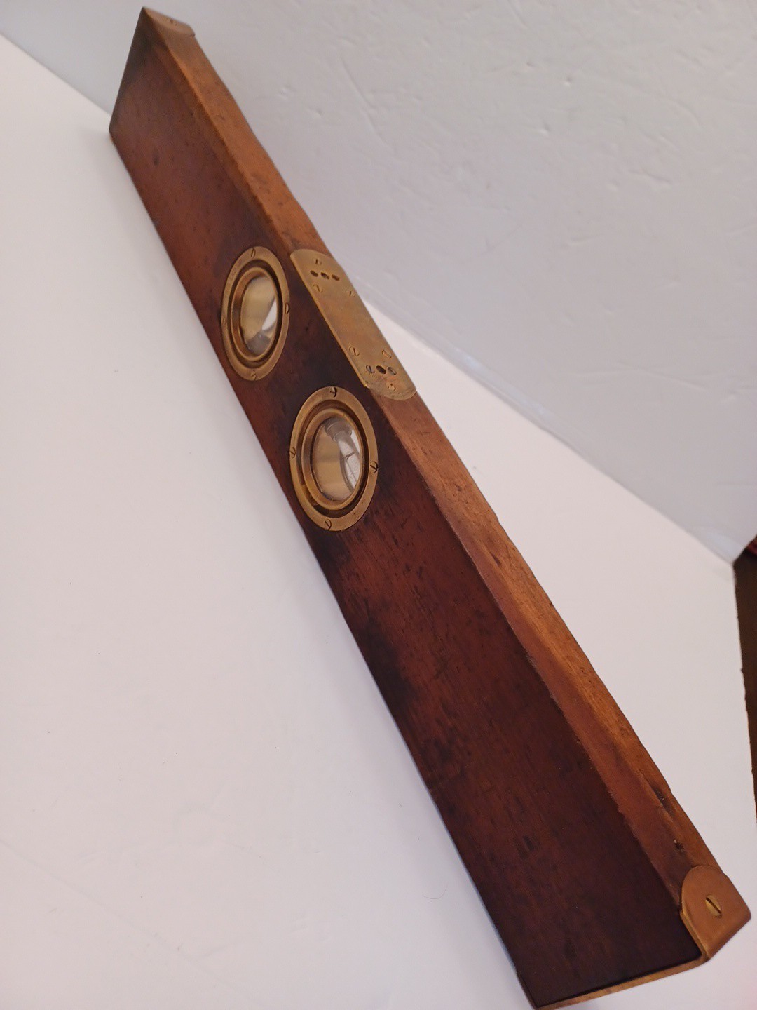 Davis & Cook Watertown NY 2′ Wood Level W/Brass Ends & Bubble Housings 1886 USED