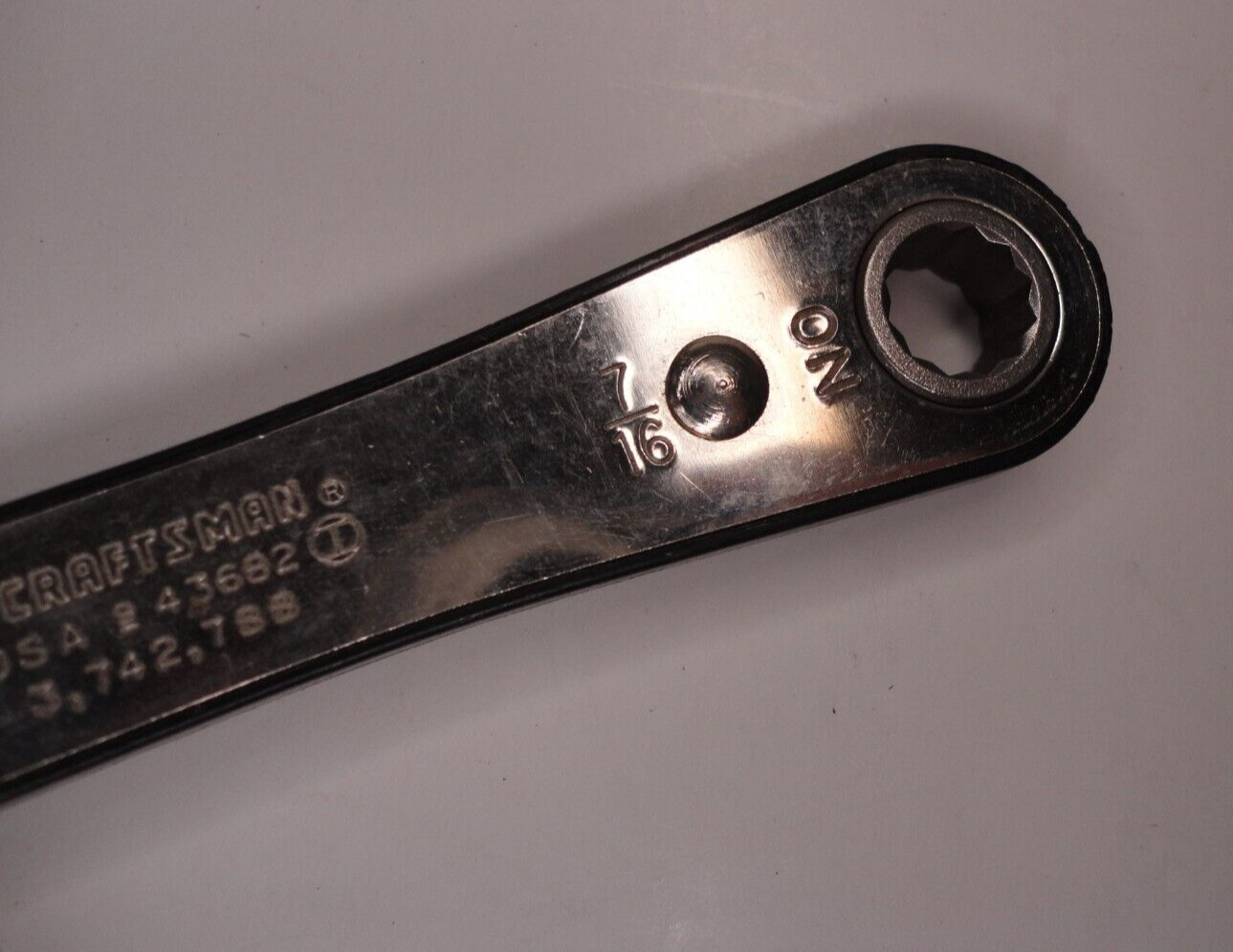 Vintage Craftsman USA 3/8 x 7/16 Ratcheting Box End Wrench 943682 R11