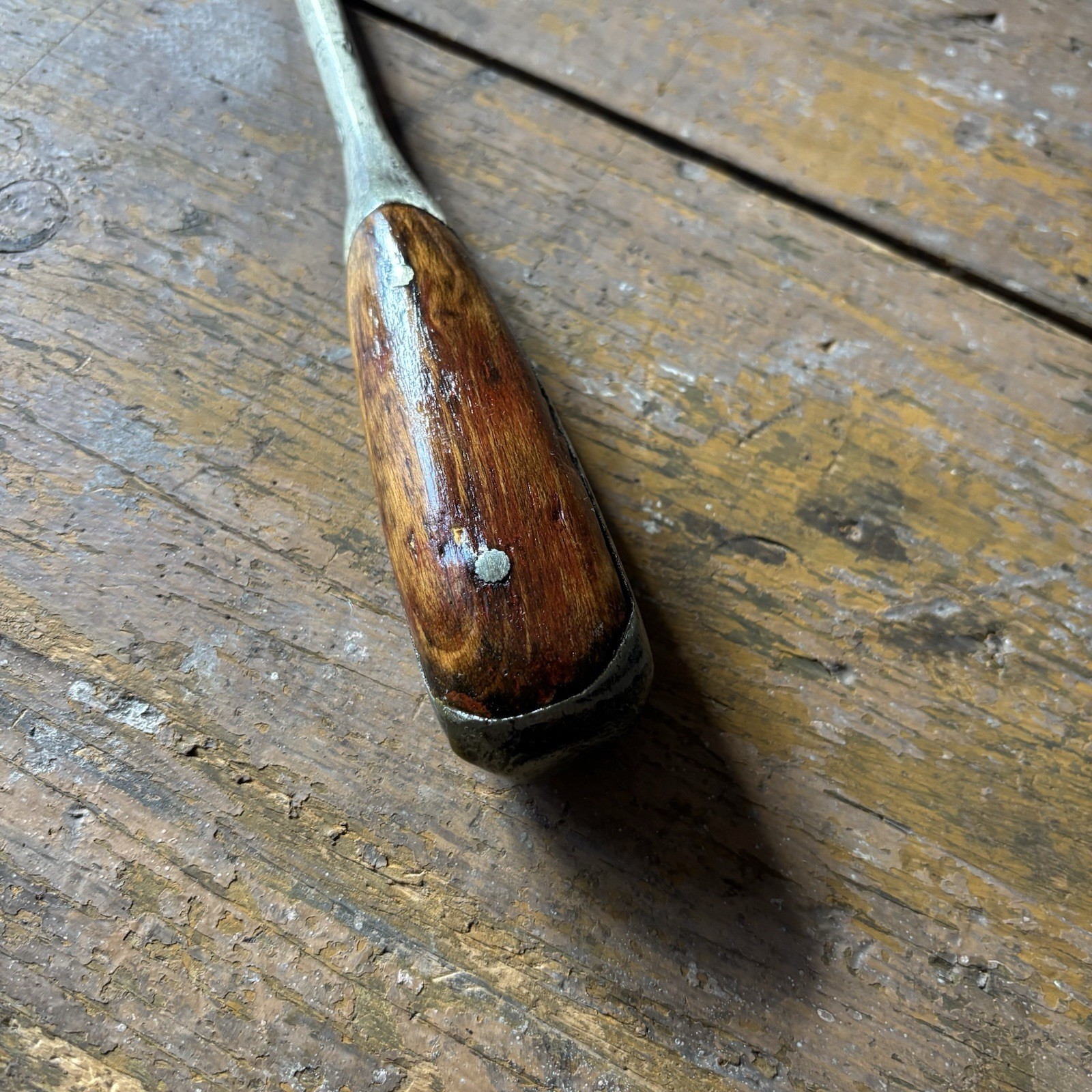 Vintage Lenox Number 6 Flat Head Screw Driver Two Piece Wood Handle As Is BENT