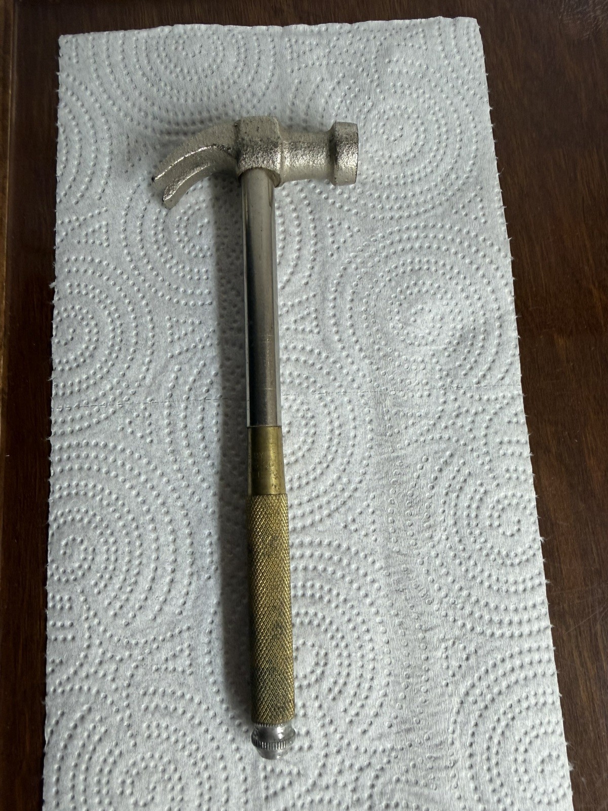 Vintage Gam Mfg Claw Hammer With Brass Nesting Flathead Screwdriver USA