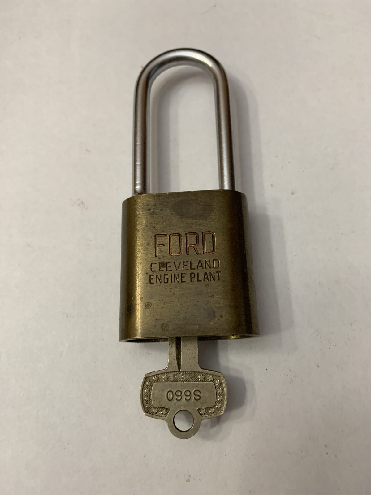 Rare Ford Cleveland Engine Plant BEST Padlock WORKS With Original Key