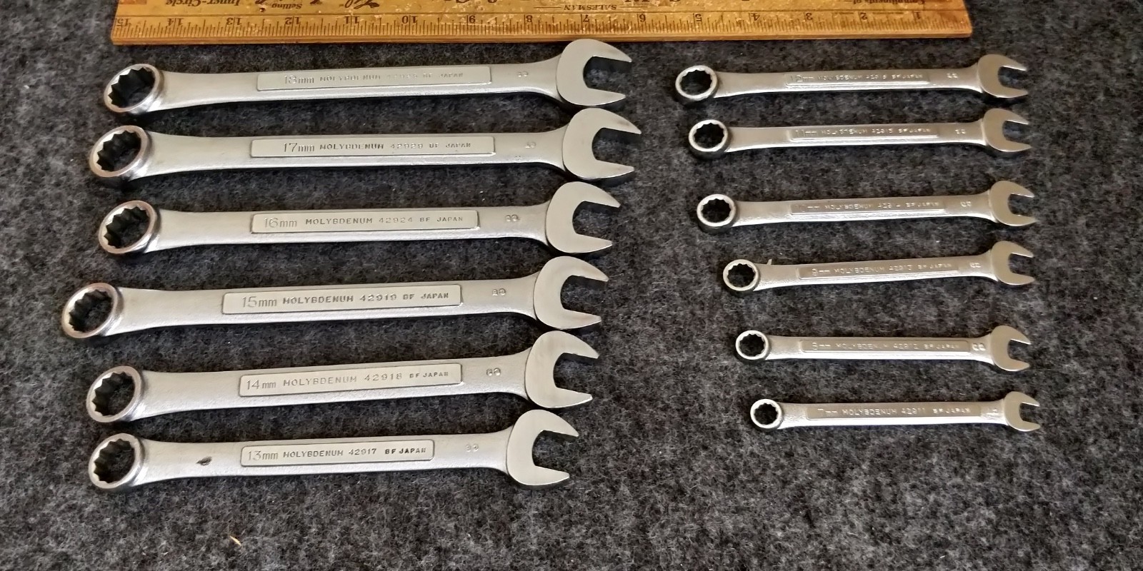 Vintage Craftsman 12 Piece Metric 7mm to 18mm Combination Wrench Set Molybdenum