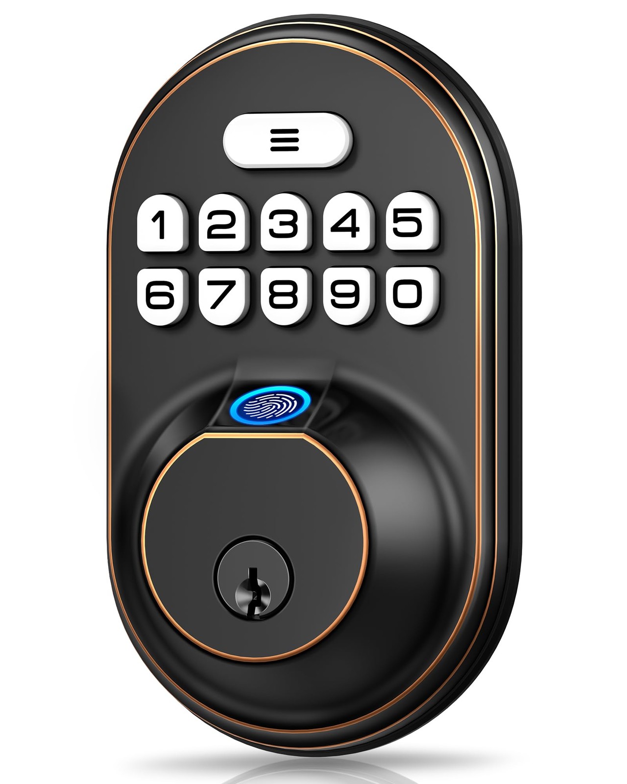Veise Fingerprint Door Lock, Keyless Entry Keypad Deadbolt, Oil Rubbed Bronze