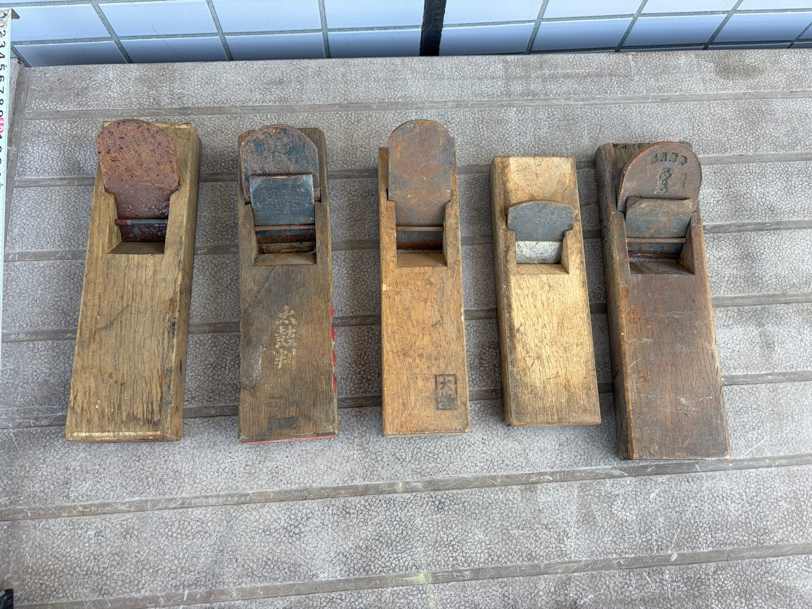Kanna Hand Plane Mini Japanese Vintage carpenter tool set of 5 Japan #0755
