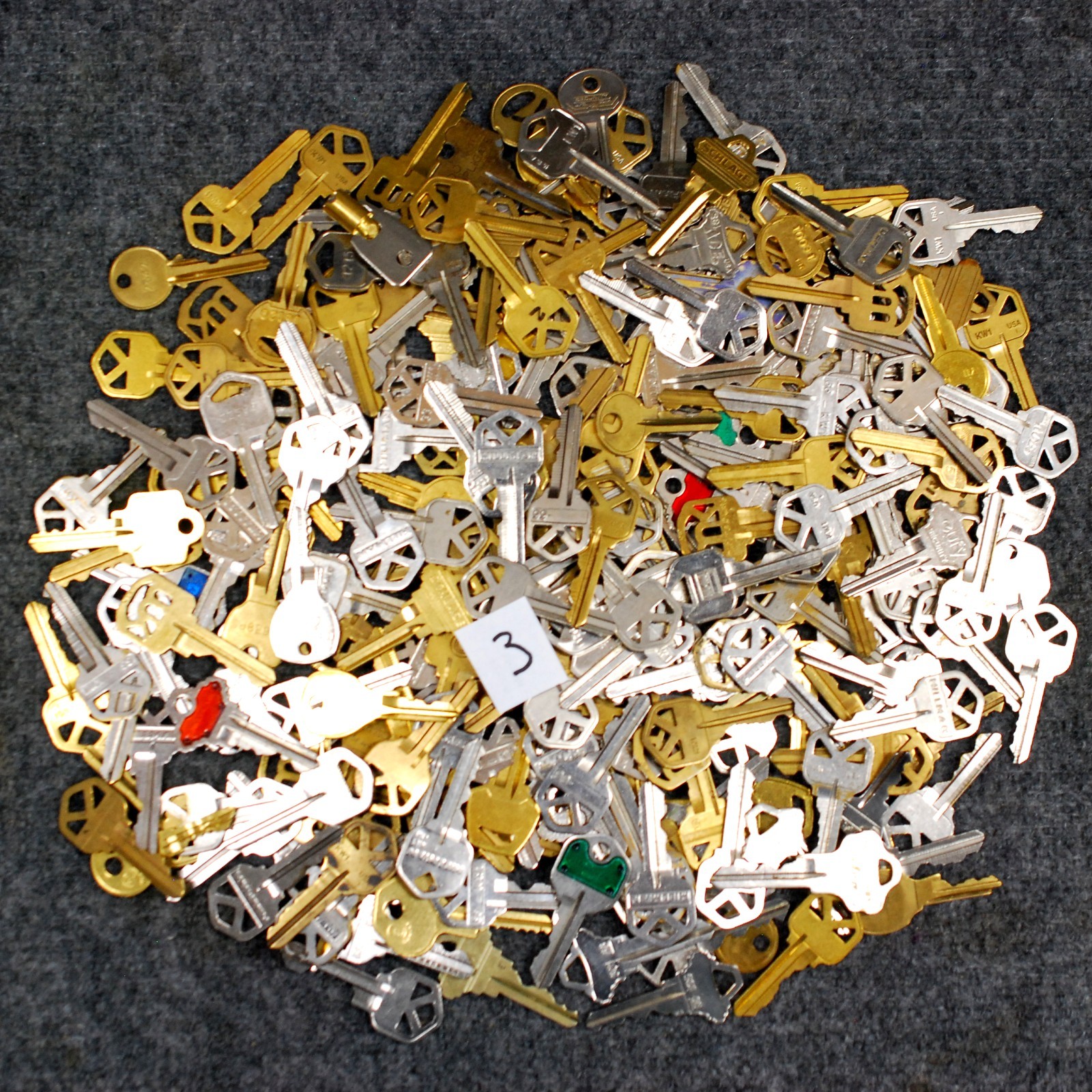 Lot 3 of Misc Cut Keys ~ 4 Pounds LBS for Arts Crafts Steampunk Projects Hobby