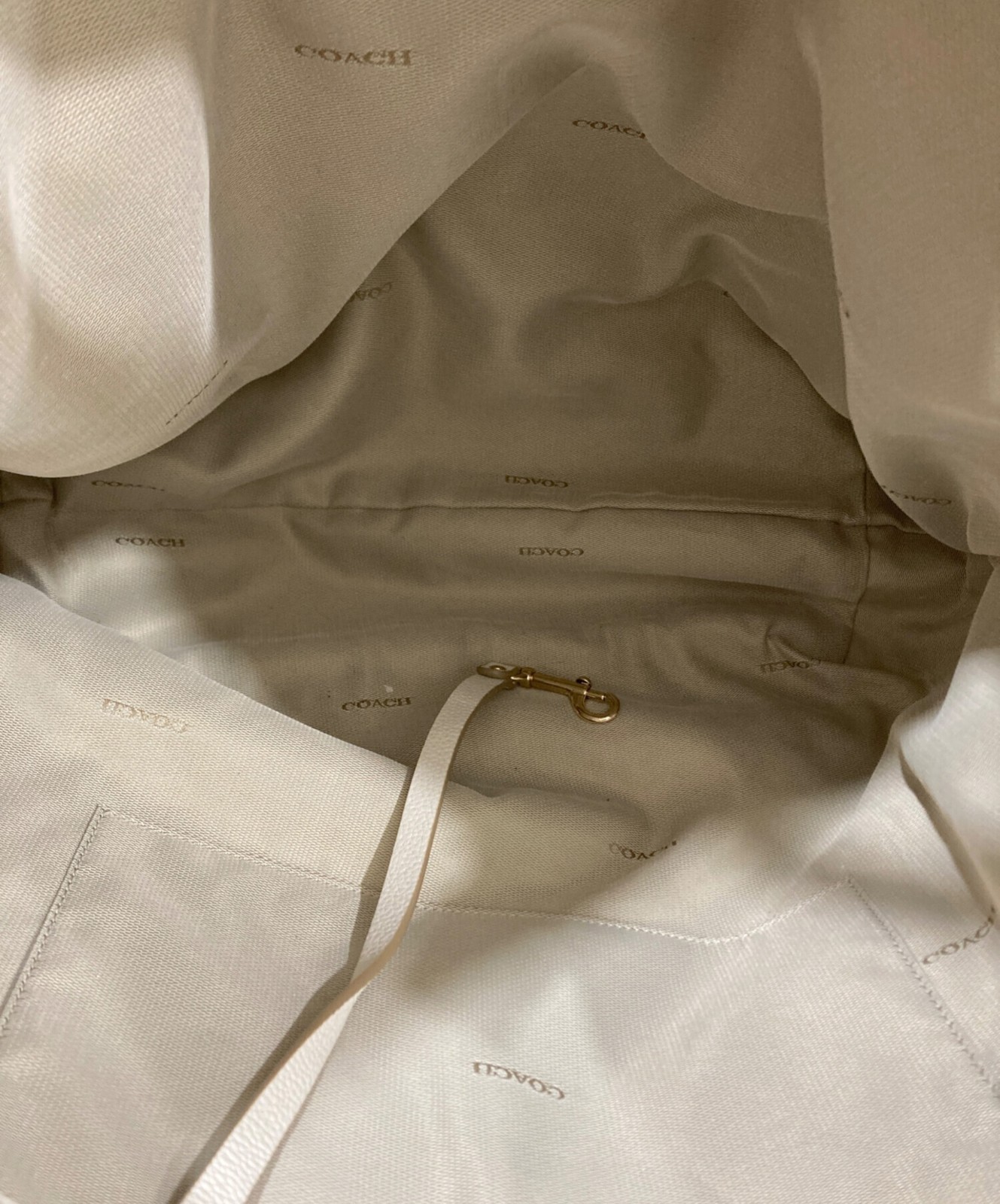 COACH Tote Bag 34751 37cm Height 33cm Width 12cm Handle White Used