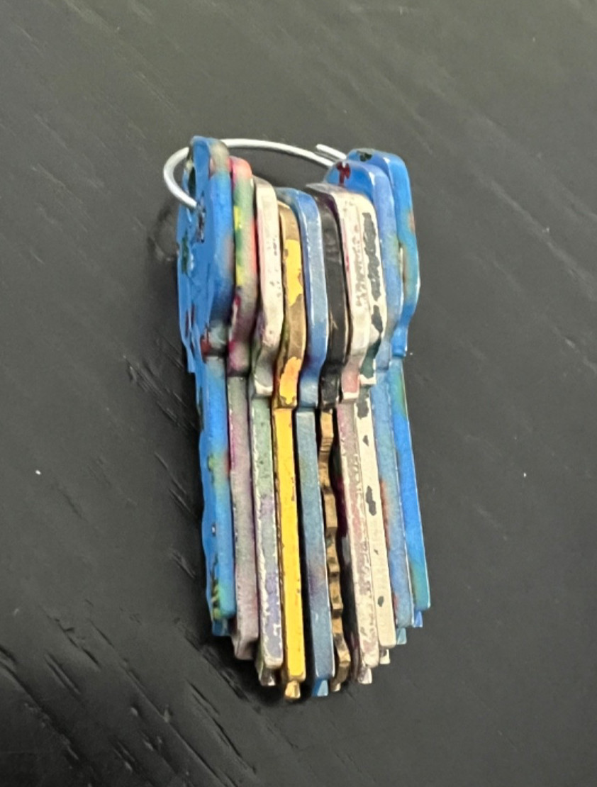 Lot of 10 Patterned Color Keys~Scull, Flowers, TieDye, House, Car, Lock, Crafts!