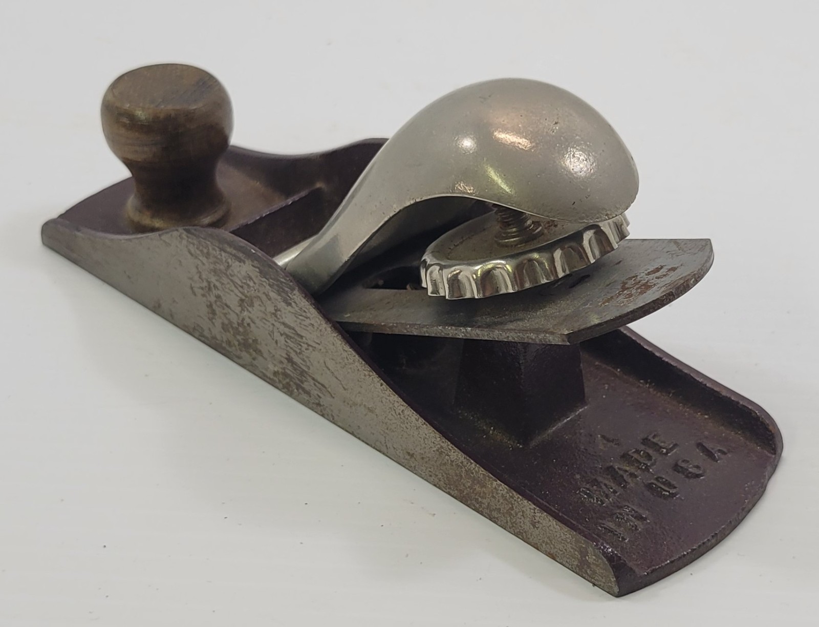 C) Vintage Stanley C255 Block Hand Plane Woodworking Tool Made in the USA
