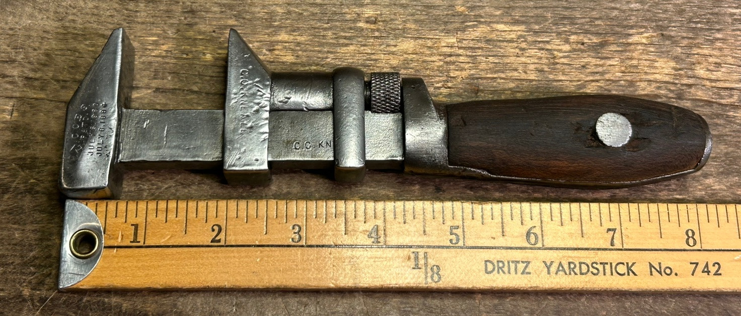 Vintage L. Coes & Co. Square Jaw Wrench, 8 Inch