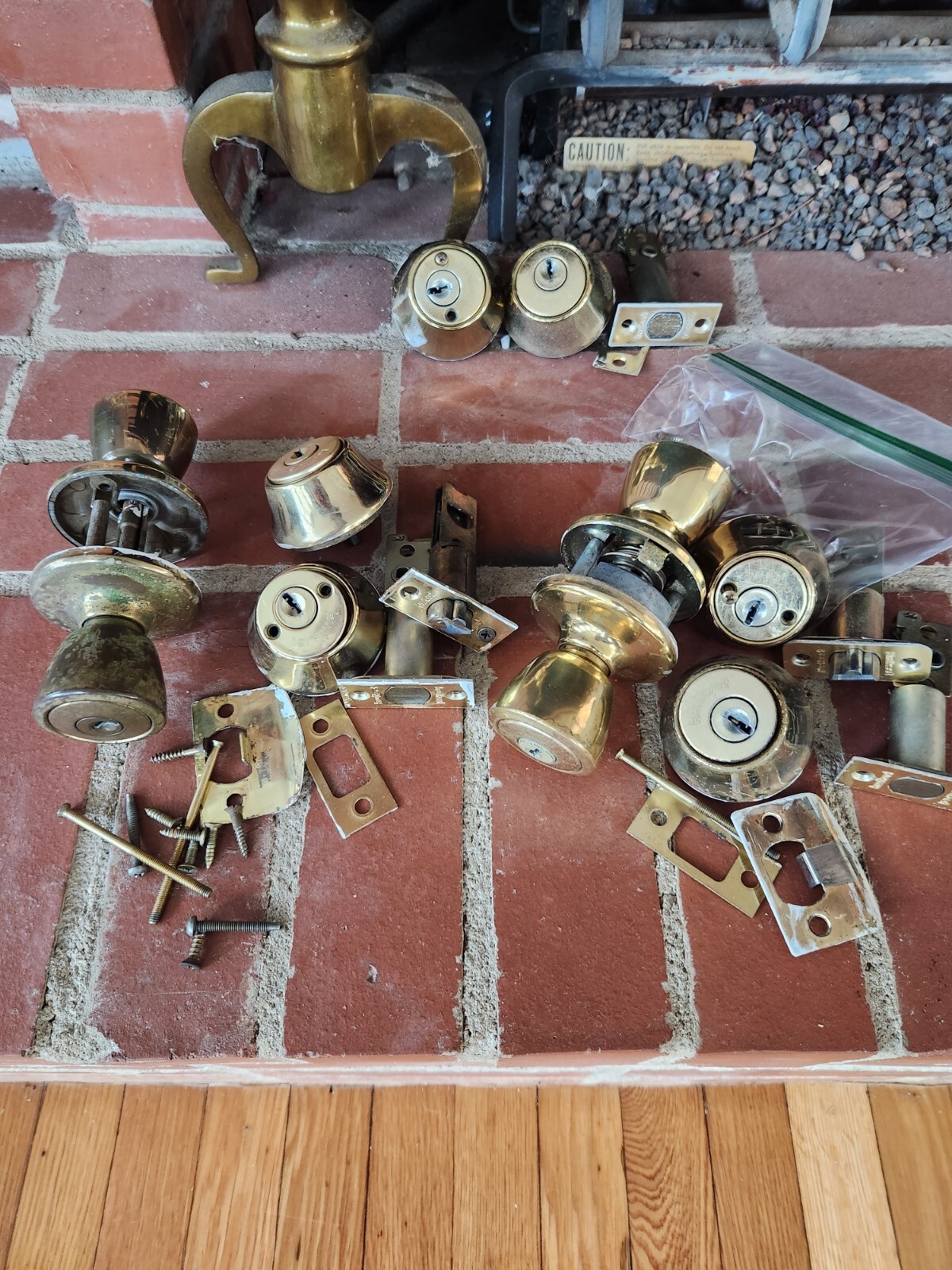 Used Kwikset Doorknob With Deadbolt 2 Sets, One Deadbolt. Keyed The Same 3 keys