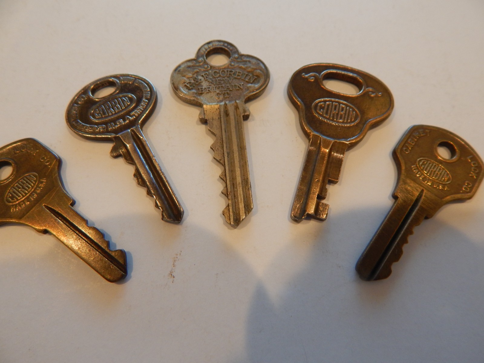 Collection of 11 Vintage Corbin Keys: flat, cabinet, barrel. No skeleton.