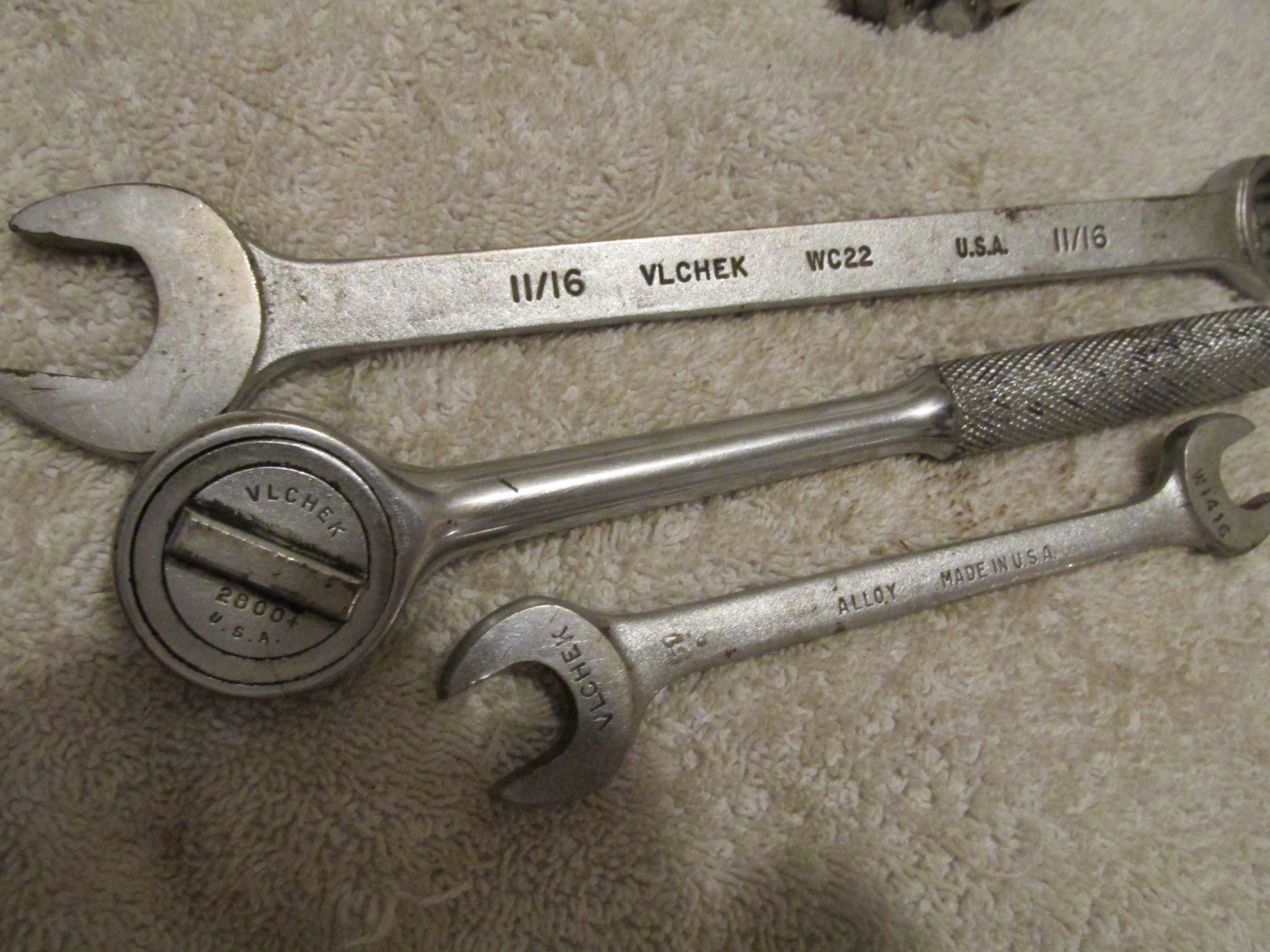 Vintage Vlchek 2800+ Ratchet 3/8″ Drive USA Tool WC22 W1416 Wrench LOT 11/16 1/2